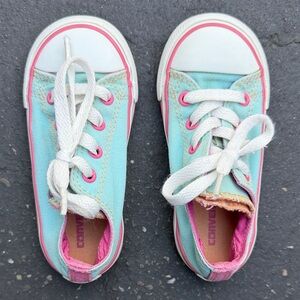 Converse Kids' Turquoise and Pink Sneakers
